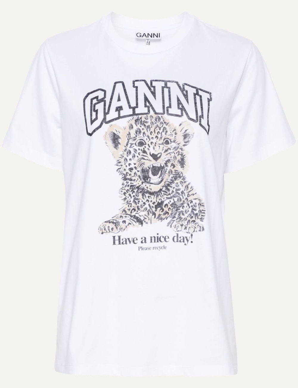 GANNI BASIC JERSEY LEOPARD