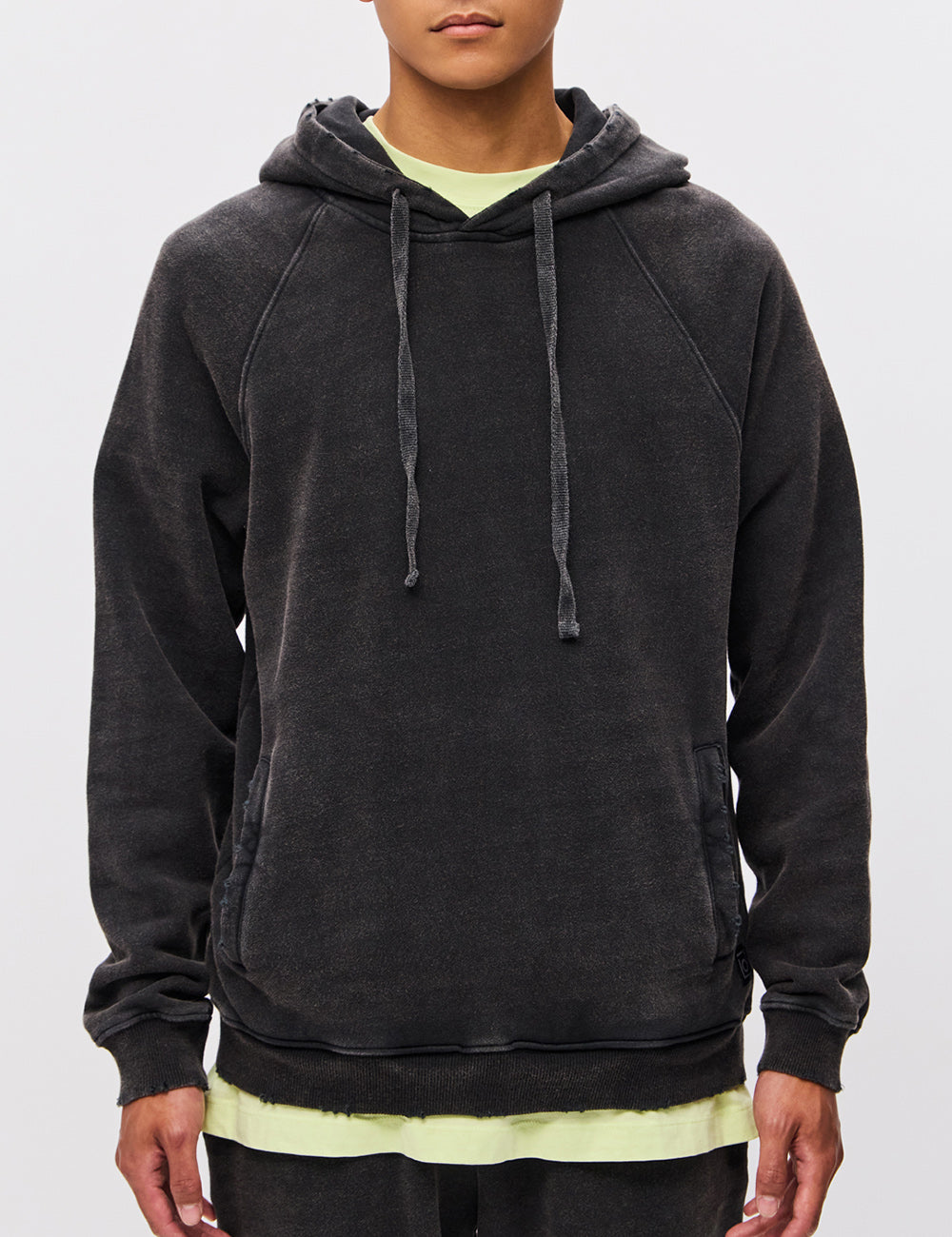 DIRTY LAUNDRY RAGLAN HOODIE WITH DESTROYS