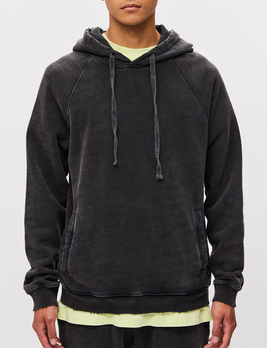 DIRTY LAUNDRY RAGLAN HOODIE WITH DESTROYS