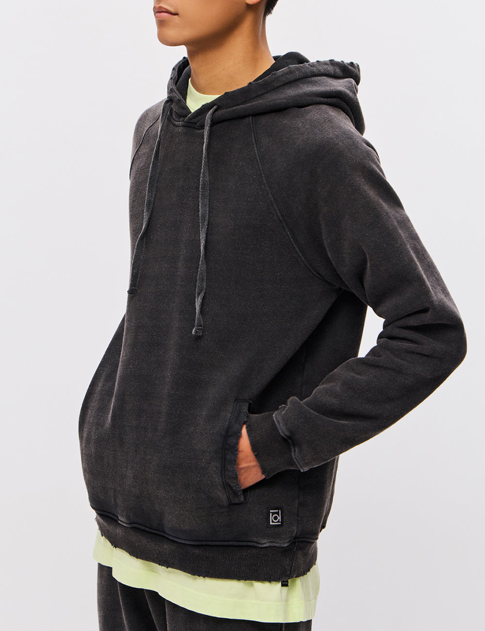 DIRTY LAUNDRY RAGLAN HOODIE WITH DESTROYS