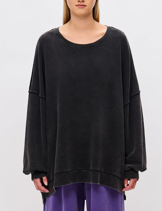 DIRTY LAUNDRY OVERSIZED ASSYMETRIC CREWNECK