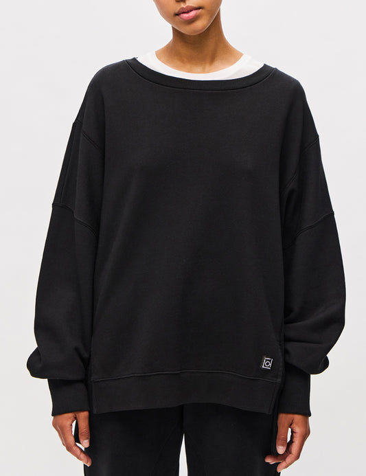 DIRTY LAUNDRY OVERSIZED ASSYMETRIC CREWNECK