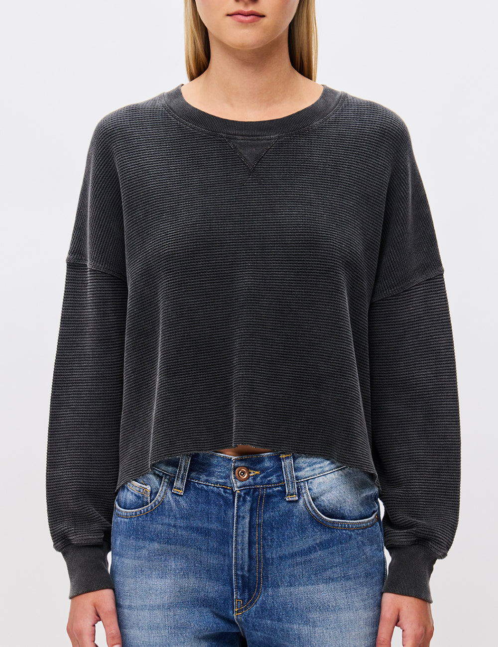 DIRTY LAUNDRY CROPPED WAFFLE LONGSLEEVE