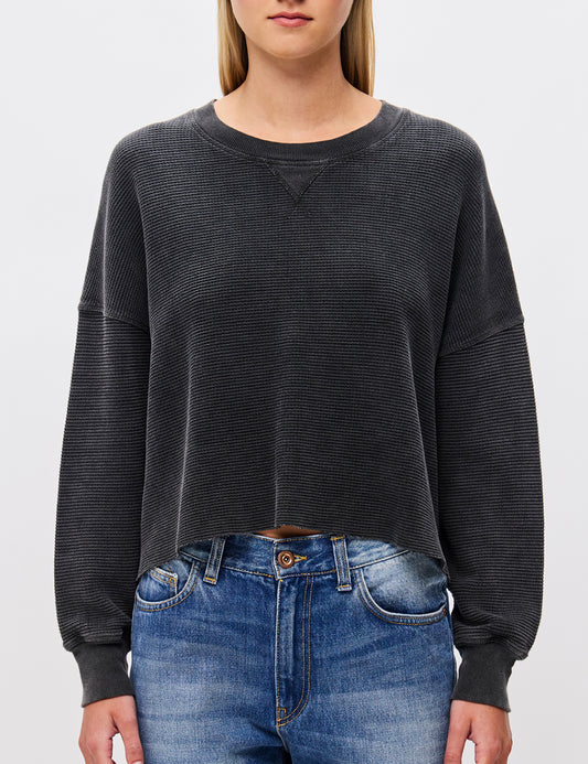 DIRTY LAUNDRY CROPPED WAFFLE LONGSLEEVE