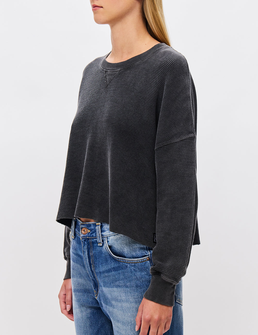 DIRTY LAUNDRY CROPPED WAFFLE LONGSLEEVE