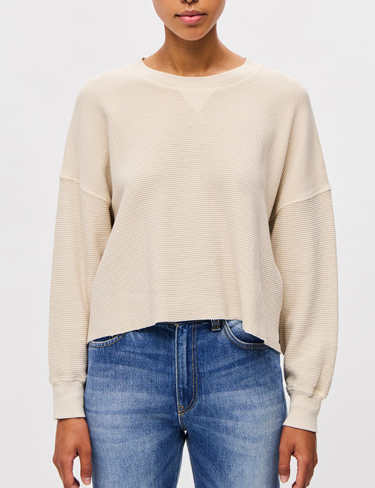 DIRTY LAUNDRY CROPPED WAFFLE LONGSLEEVE