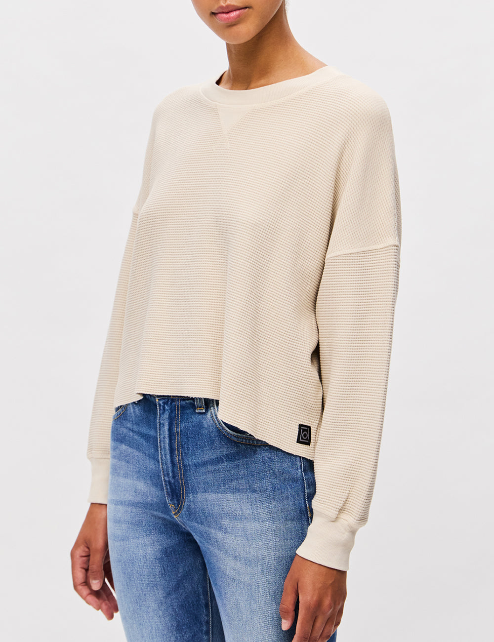 DIRTY LAUNDRY CROPPED WAFFLE LONGSLEEVE