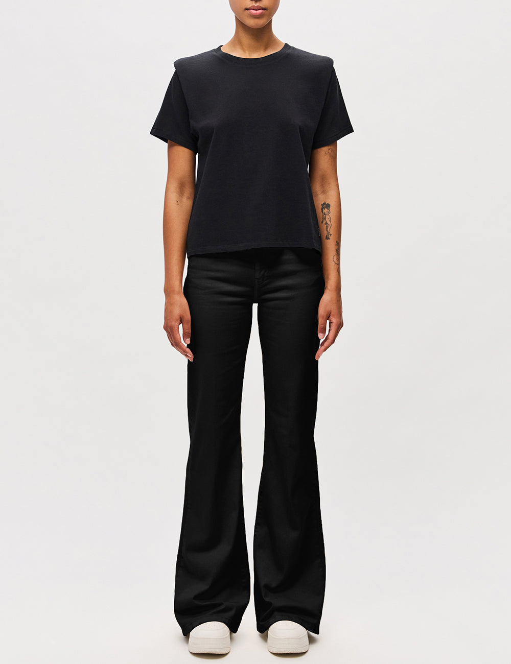 DIRTY LAUNDRY MID-RISE SKINNY FLARE TROUSERS