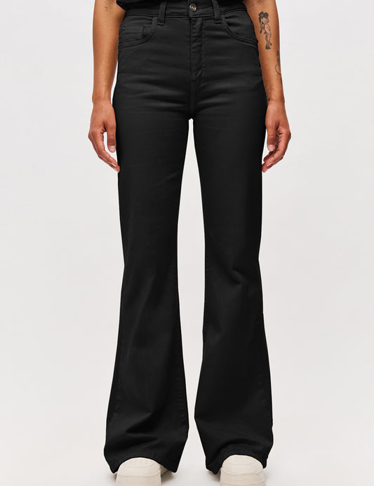 DIRTY LAUNDRY MID-RISE SKINNY FLARE TROUSERS