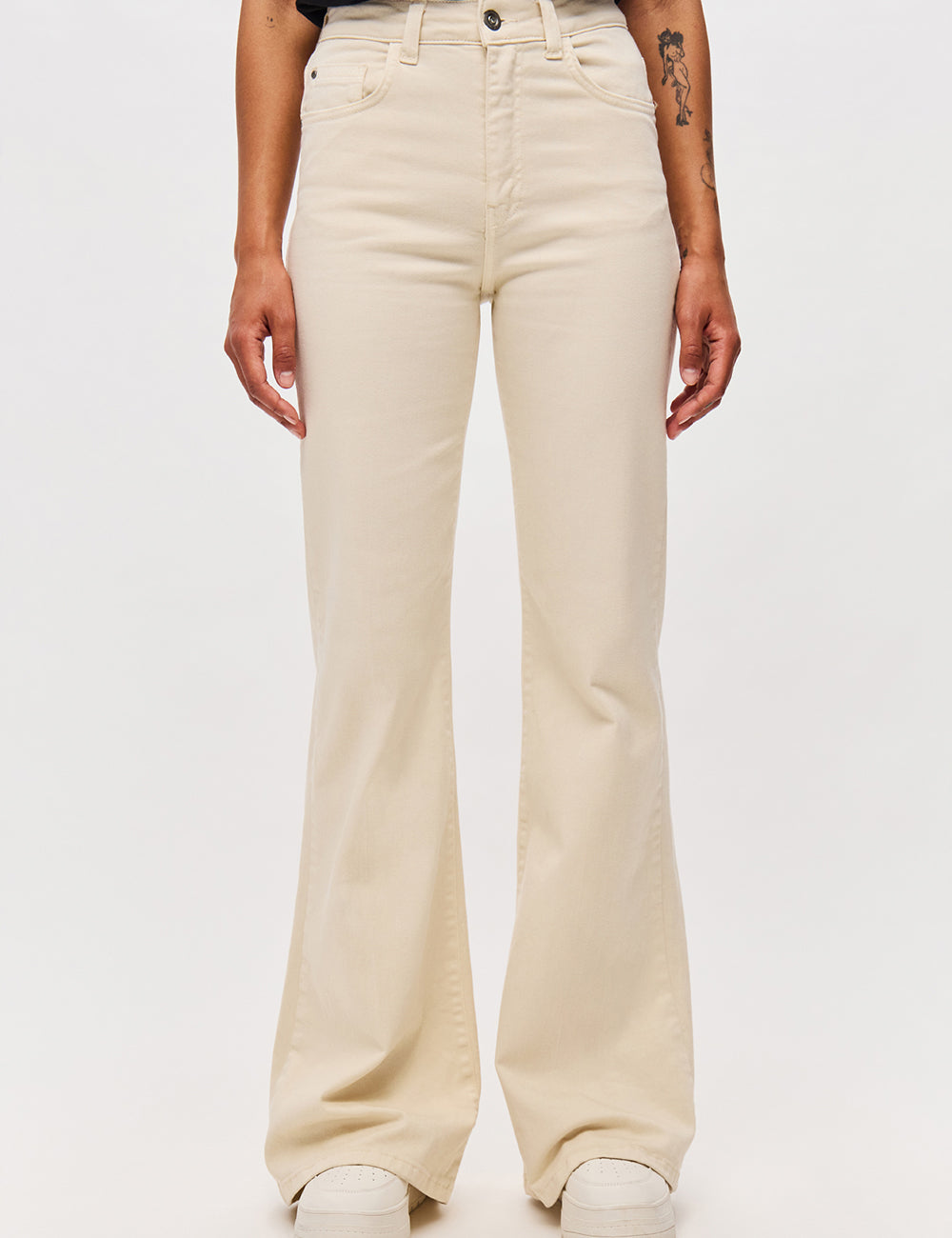 DIRTY LAUNDRY MID-RISE SKINNY FLARE TROUSERS