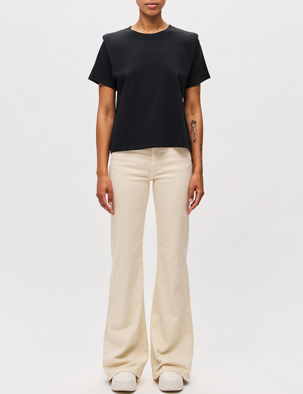 DIRTY LAUNDRY MID-RISE SKINNY FLARE TROUSERS