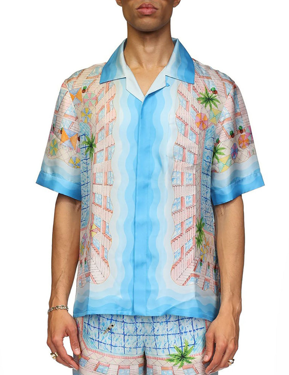 CASABLANCA CUBAN COLLAR SHORT SLEEVE SHIRT CASABLANCA