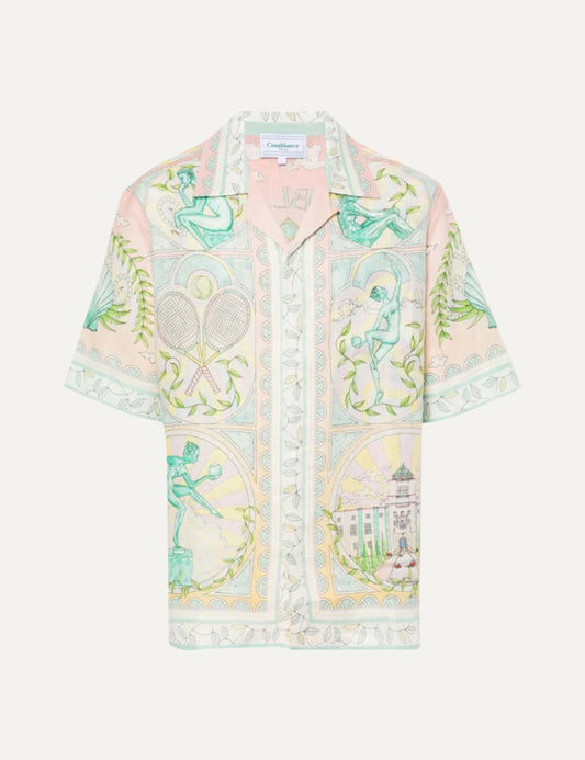 CASABLANCA CUBAN COLLAR SHORT SLEEVE SHIRT CASABLANCA