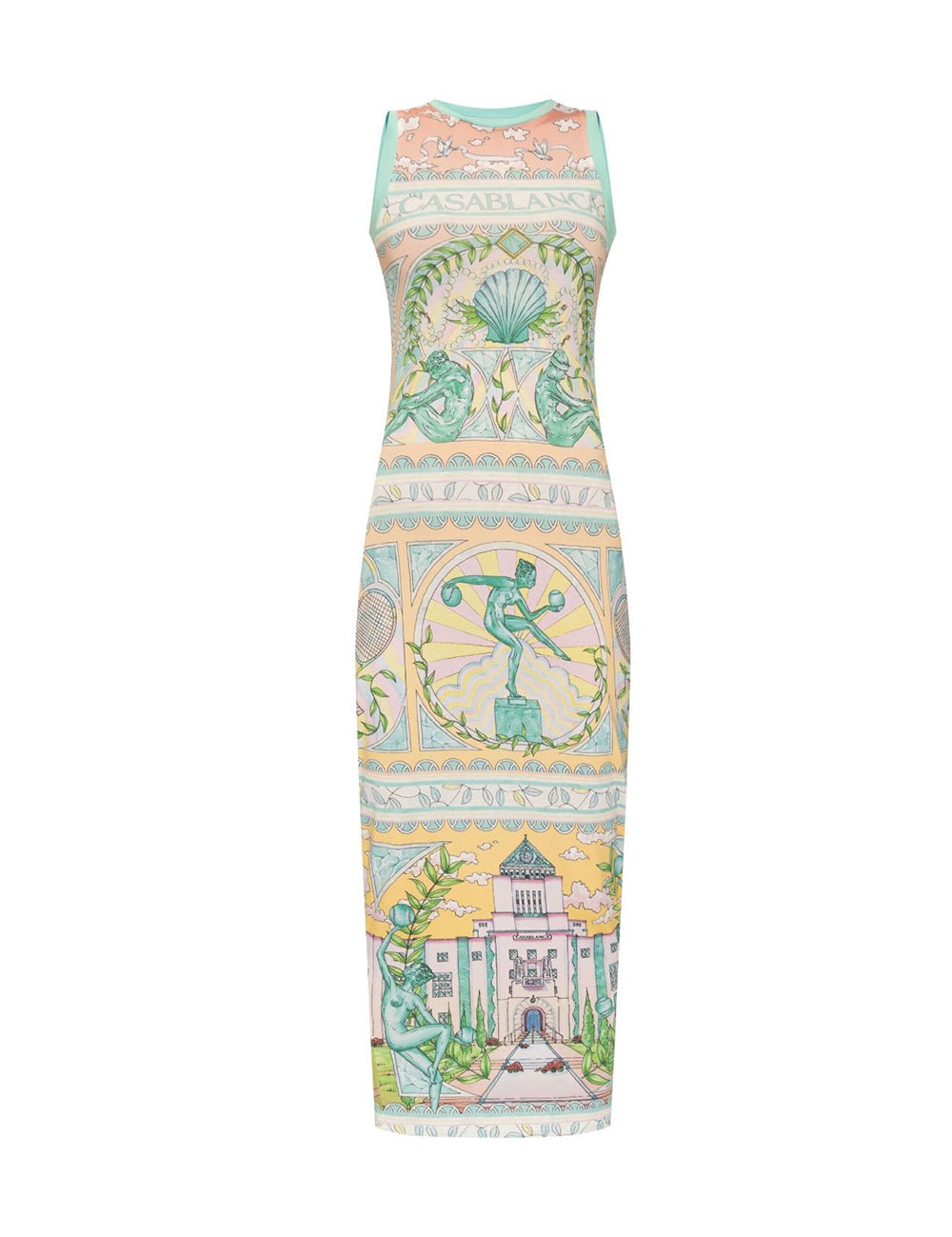 CASABLANCA VASE PRINTED MIDI TANK DRESS CASABLANCA