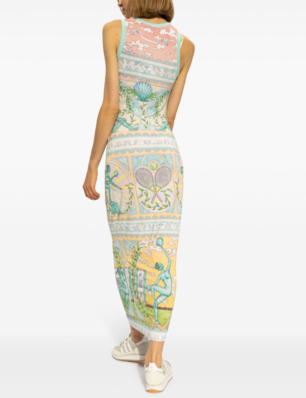 CASABLANCA VASE PRINTED MIDI TANK DRESS CASABLANCA