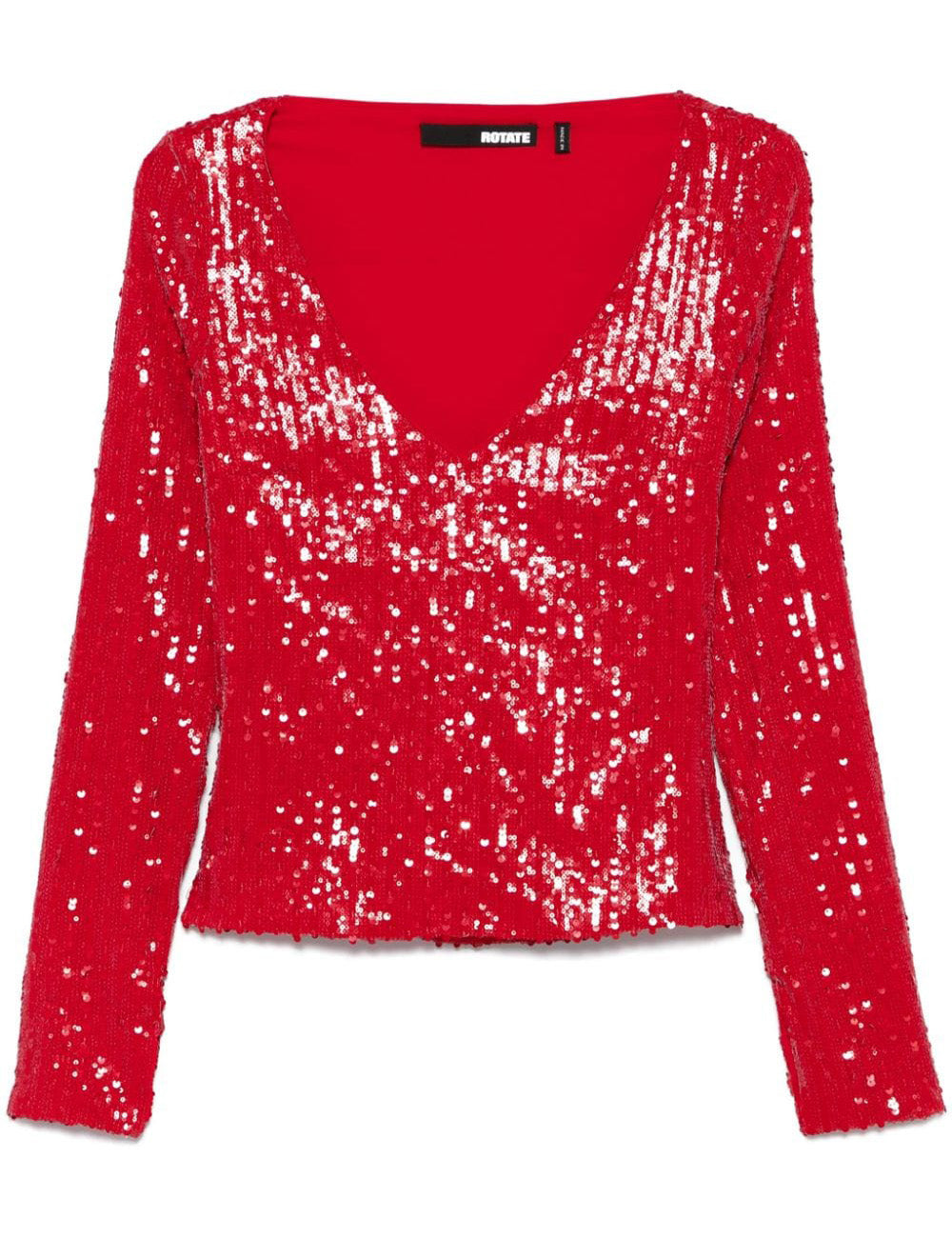 ROTATE SEQUINS LS V-NECK TOP ROTATE