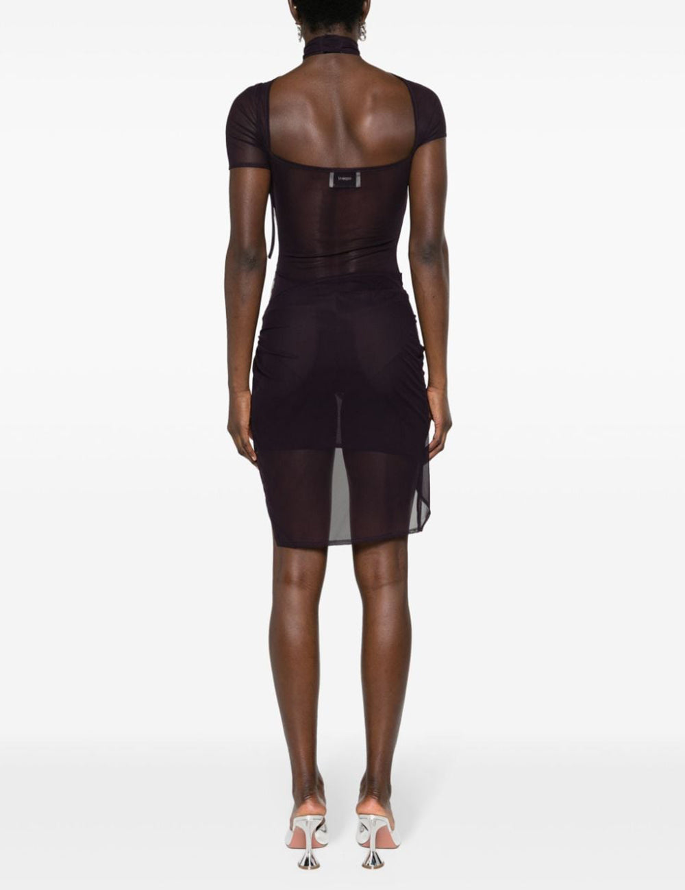 COPERNI ASYMMETRIC DRAPED MESH DRESS COPERNI