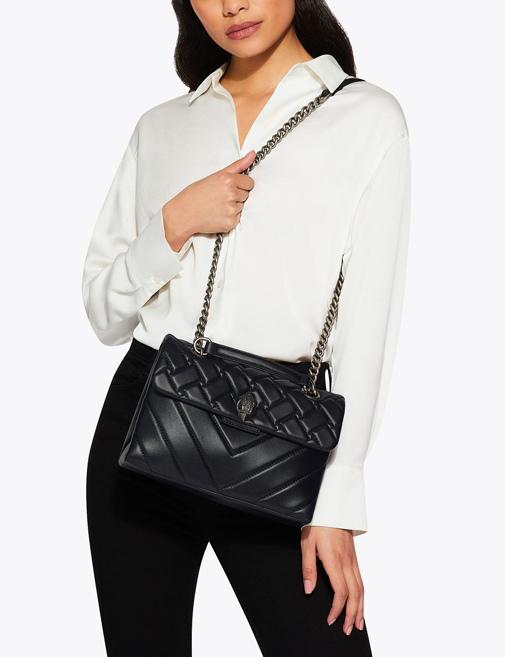 KURT GEIGER LEATHER KENSINGTON X BAG KURT GEIGER