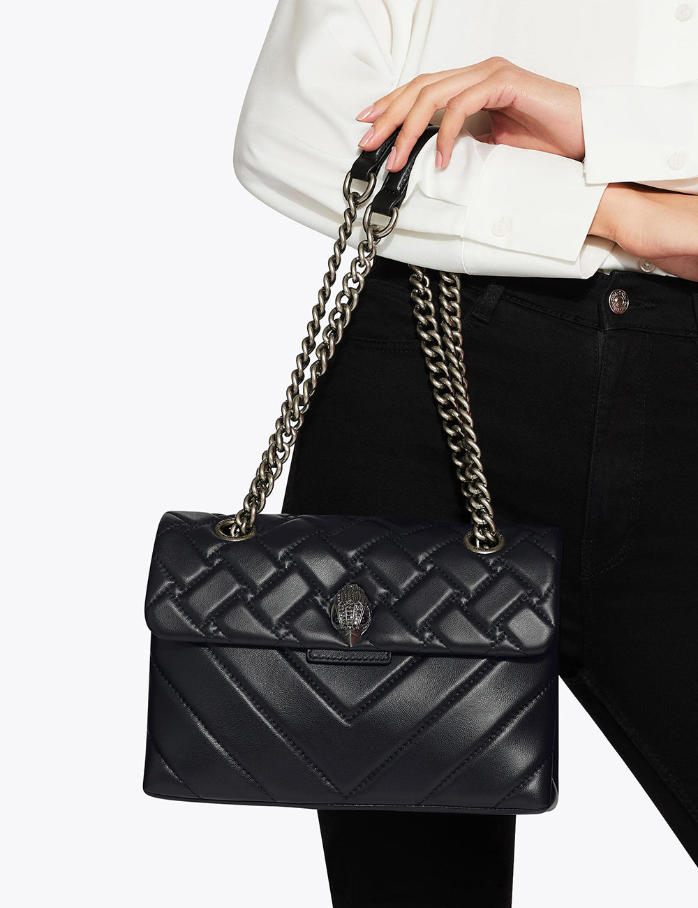 KURT GEIGER LEATHER KENSINGTON X BAG KURT GEIGER