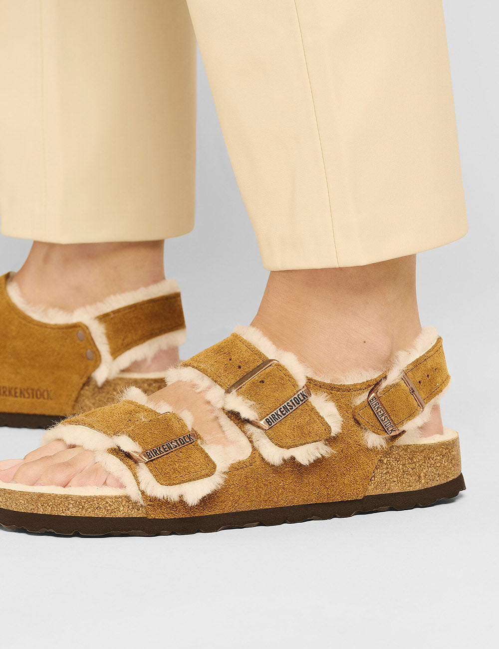 BIRKENSTOCK LEATHER MILANO SHEARLING LEVE BIRKENSTOCK