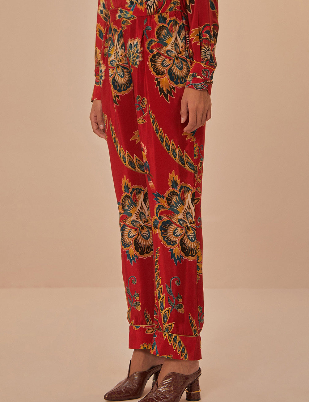 FARM RIO MAXI FLORAL RED PAJAMA PANTS