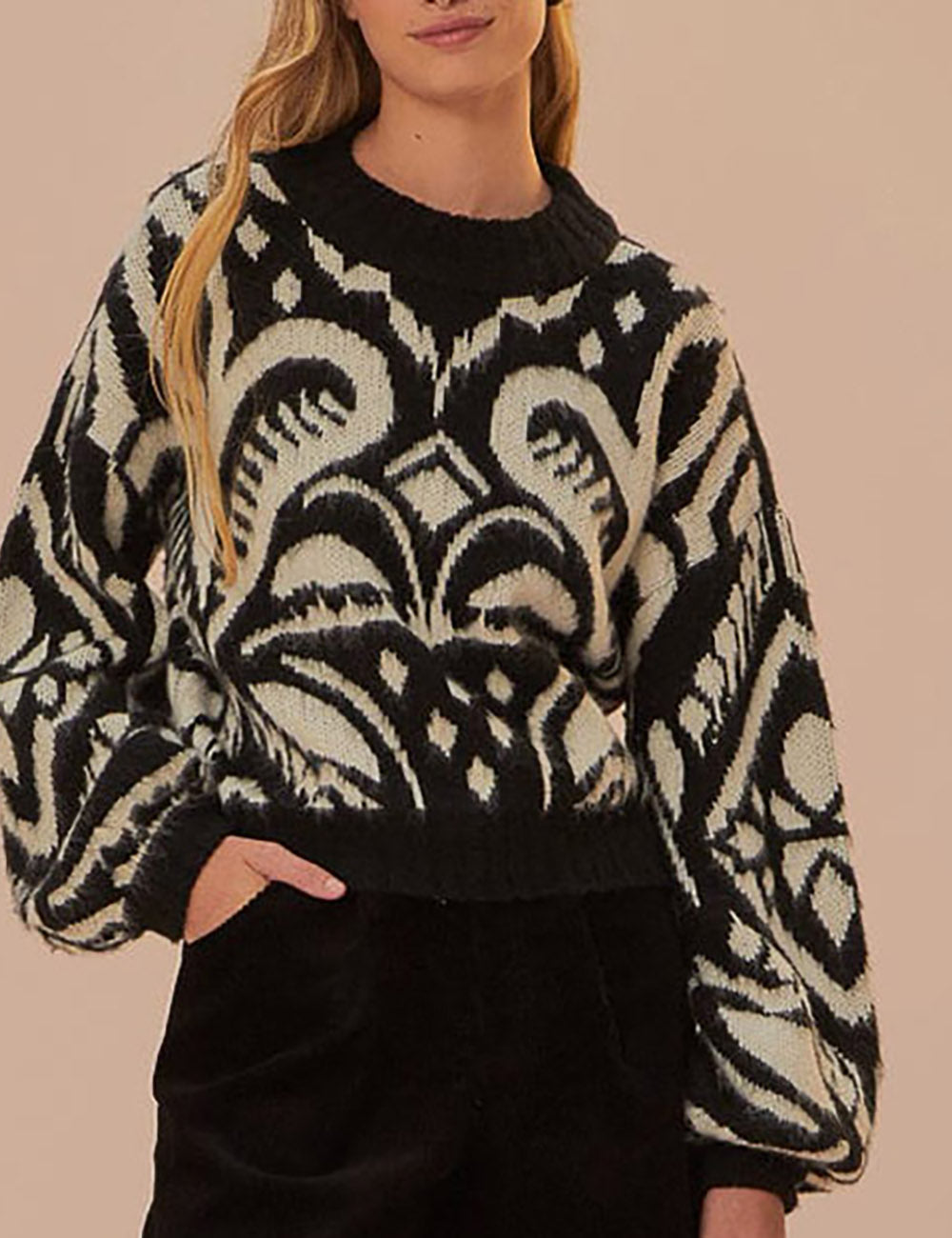 FARM RIO PINEAPPLE IKAT KNIT SWEATER FARM RIO