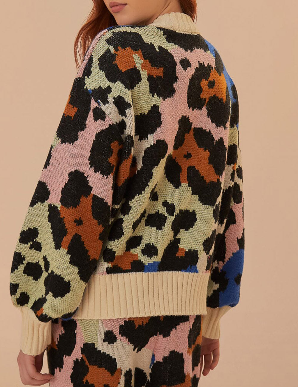 FARM RIO COLORFUL LEOPARD KNIT SWEATER FARM RIO