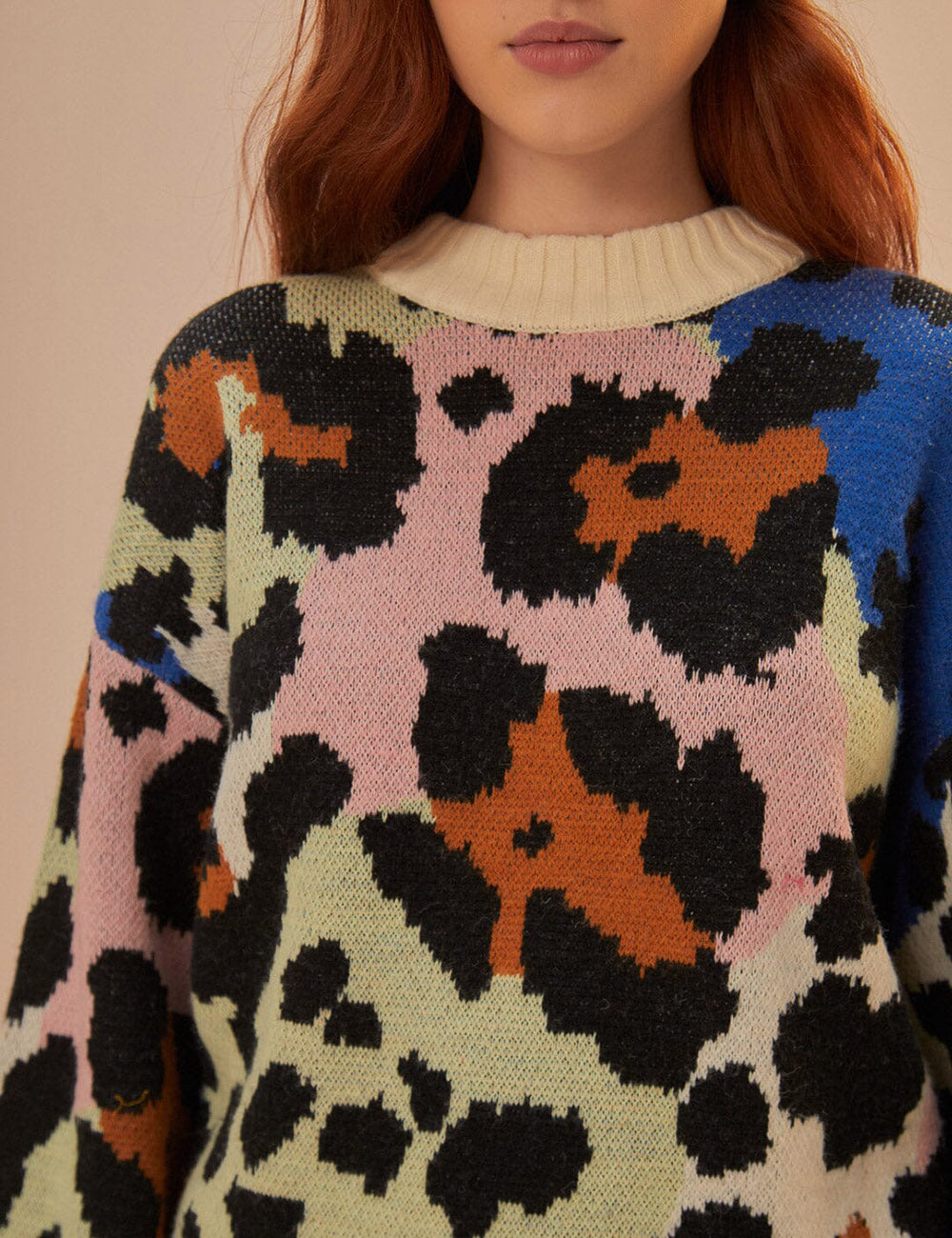 FARM RIO COLORFUL LEOPARD KNIT SWEATER FARM RIO