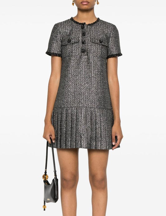 SELF-PORTRAIT BOUCLE MINI DRESS SELF-PORTRAIT