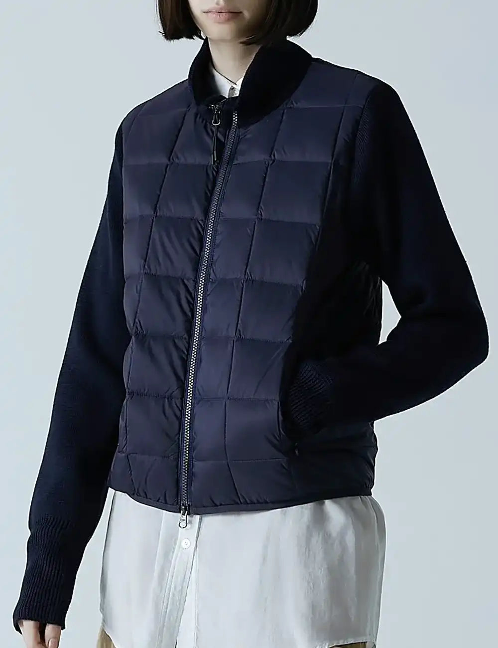 TAION HI NECK KNIT DOWN JACKET