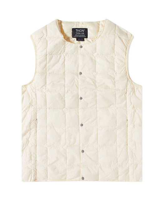 TAION MENS CREW NECK BUTTON DOWN VEST