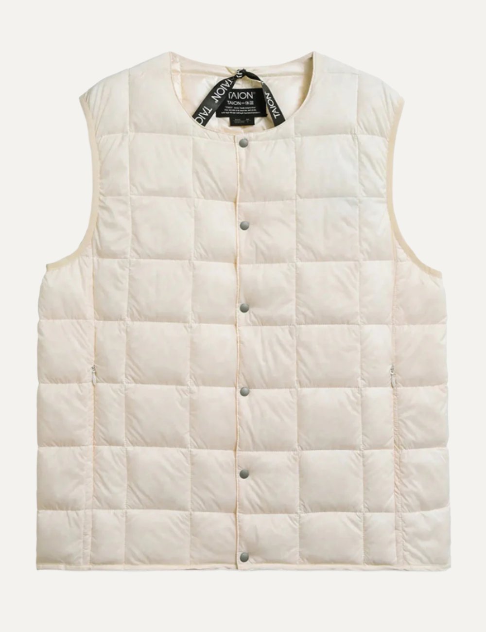 TAION WOMENS CREW NECK BUTTON DOWN VEST