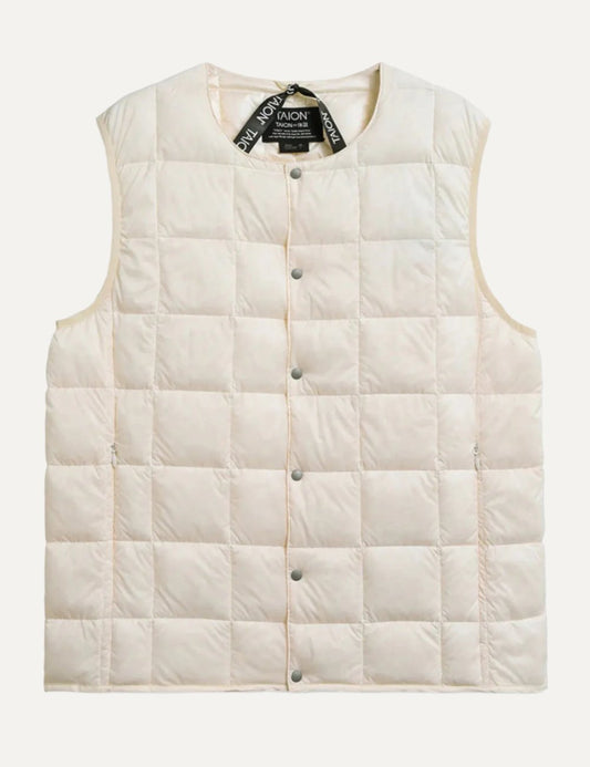 TAION WOMENS CREW NECK BUTTON DOWN VEST