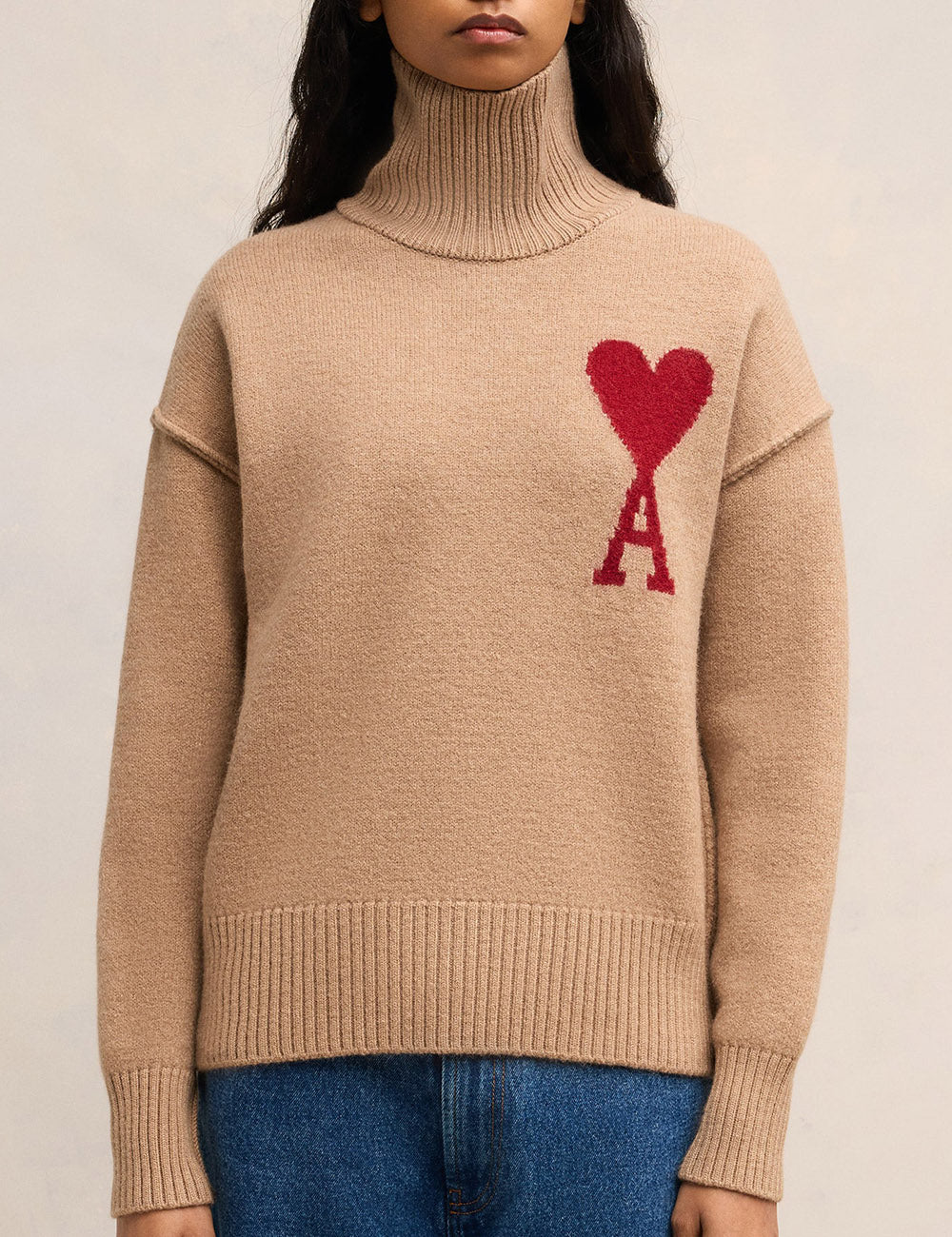 AMI BOXY RED ADC SWEATER AMI