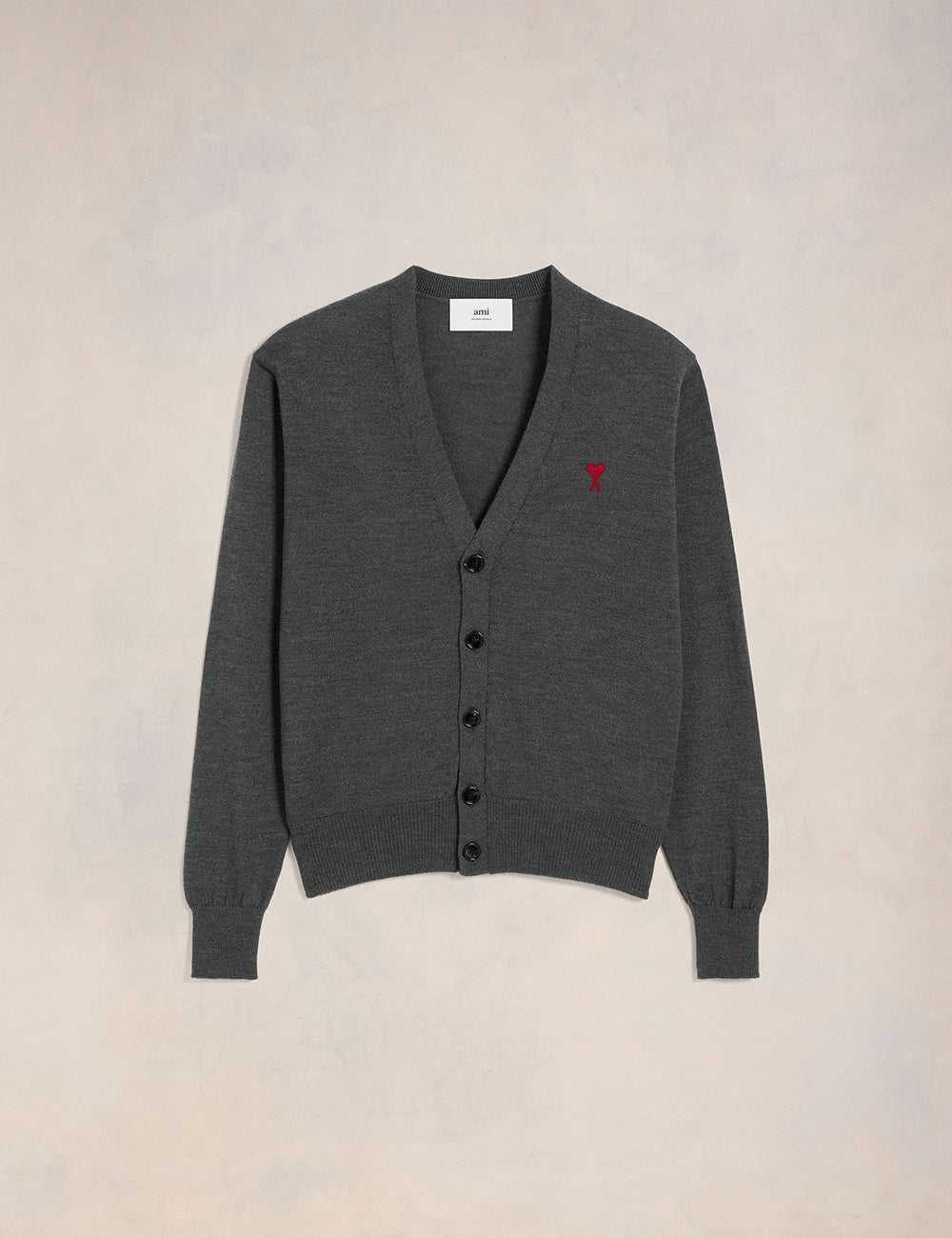 AMI CLASSIC RED ADC CARDIGAN AMI