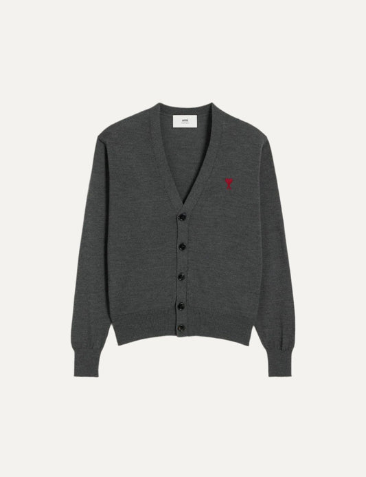 AMI CLASSIC RED ADC CARDIGAN AMI