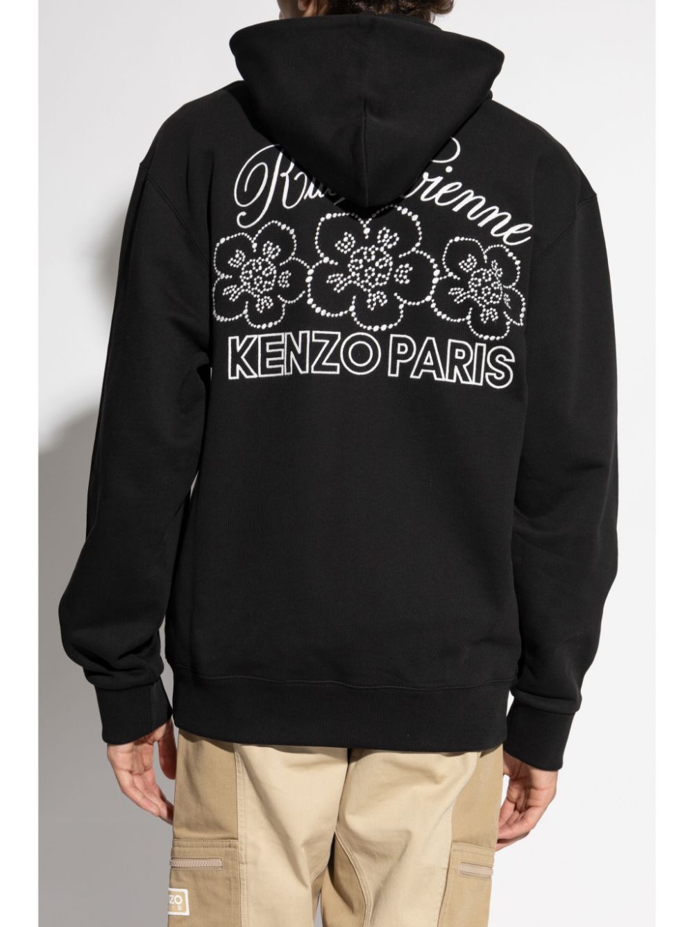 Black and white kenzo hoodie sale