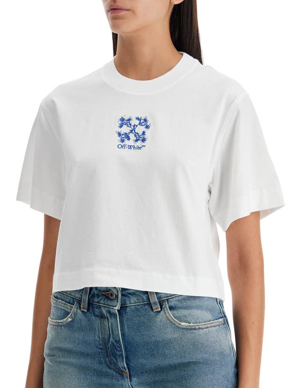 OFF WHITE EMBR MINI ARROW CROP TEE OFF WHITE