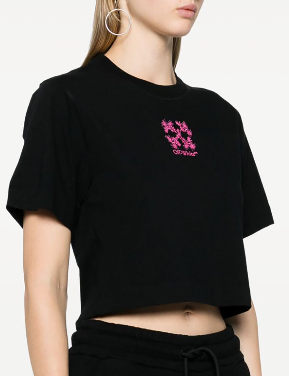 OFF WHITE EMBR MINI ARROW CROP TEE