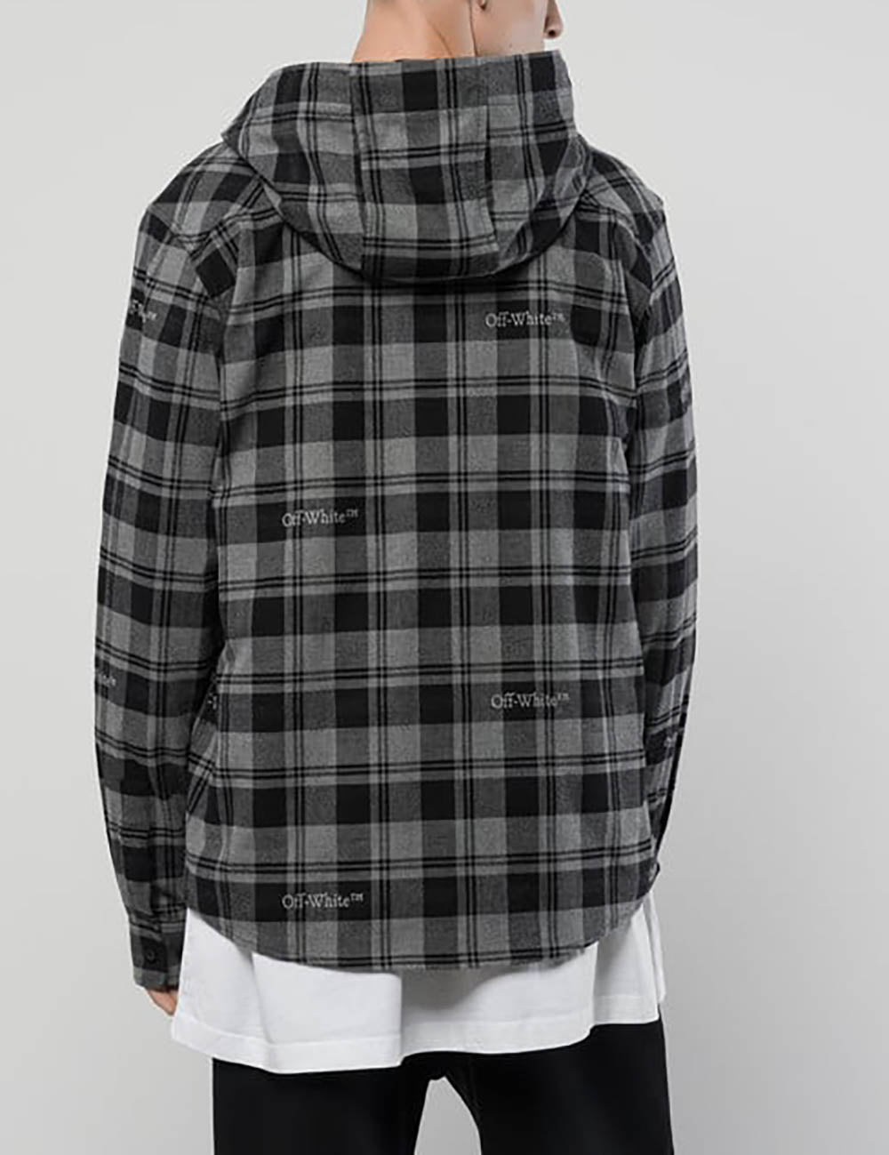 OFF WHITE CHECK FLANN HOODED SHIRT OFF WHITE