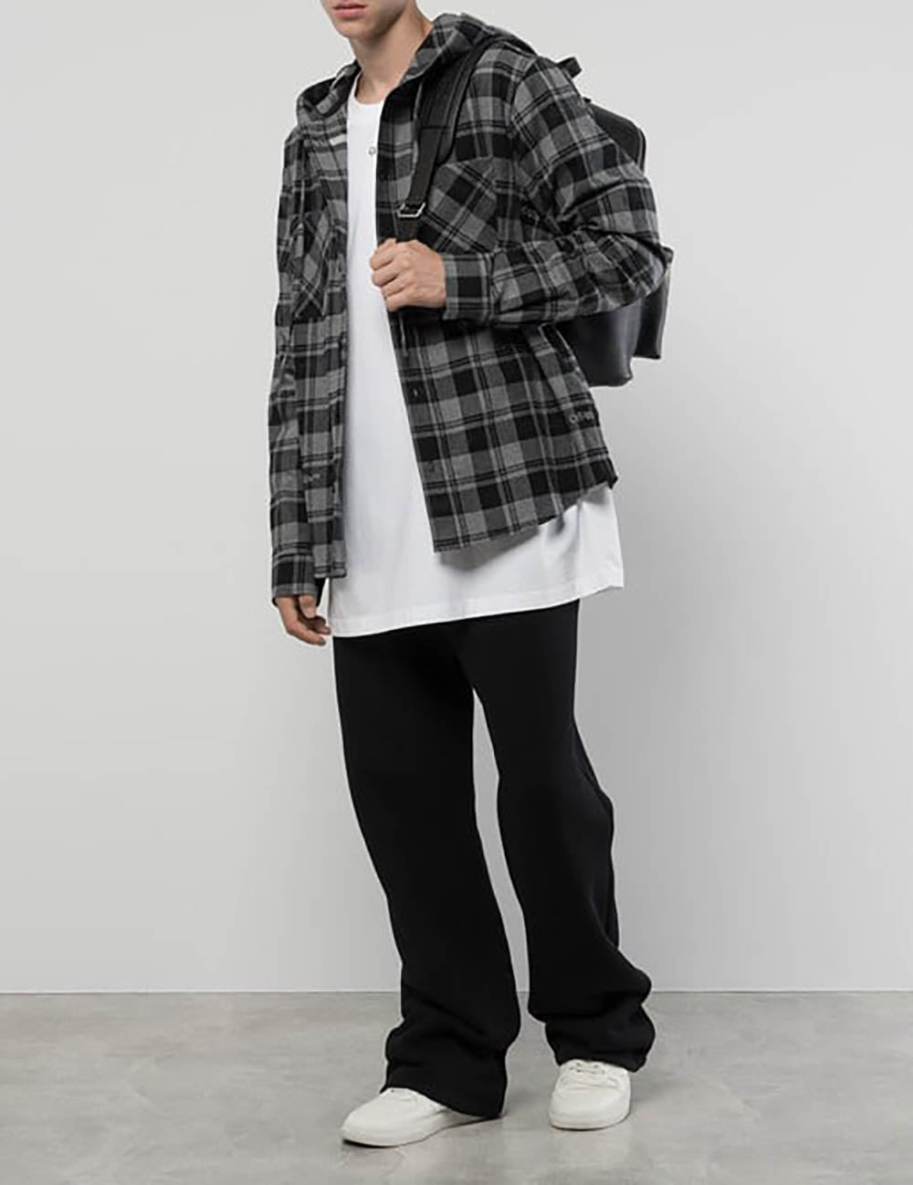 OFF WHITE CHECK FLANN HOODED SHIRT OFF WHITE