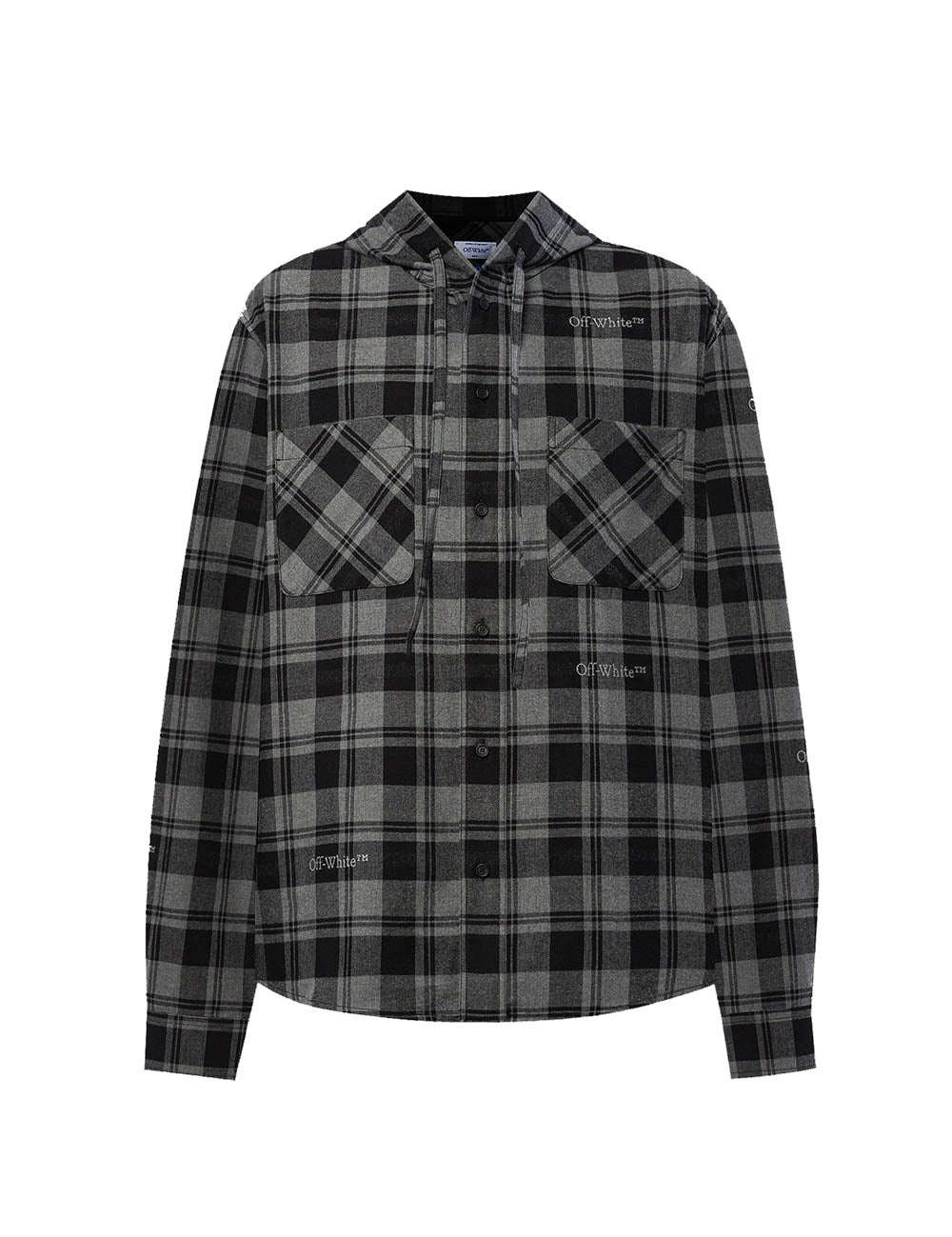 OFF WHITE CHECK FLANN HOODED SHIRT OFF WHITE