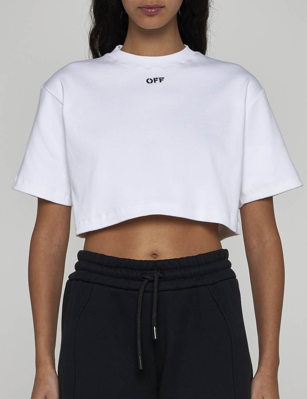 OFF WHITE OFF STAMP RIB CROPPED TEE OFF WHITE