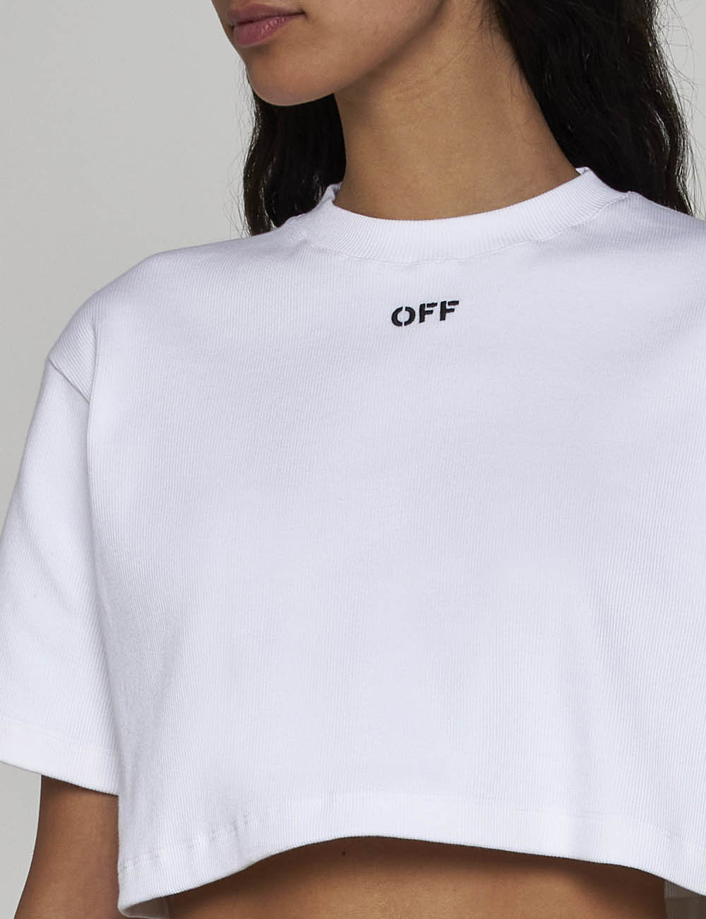 OFF WHITE OFF STAMP RIB CROPPED TEE OFF WHITE