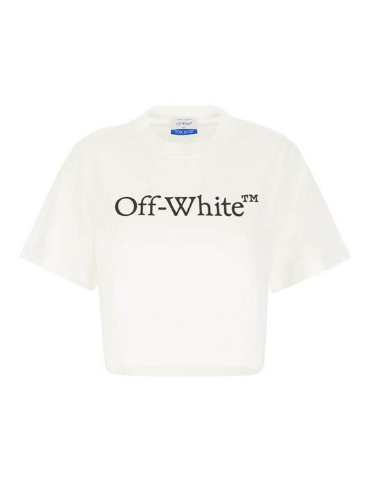 OFF WHITE BIG LOGO BOOKISH CROP TEE OFF WHITE