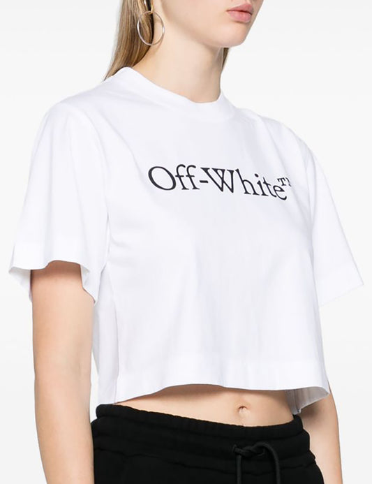 OFF WHITE BIG LOGO BOOKISH CROP TEE