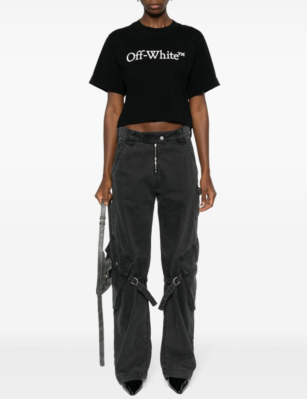 OFF WHITE BIG LOGO BOOKISH CROP TEE