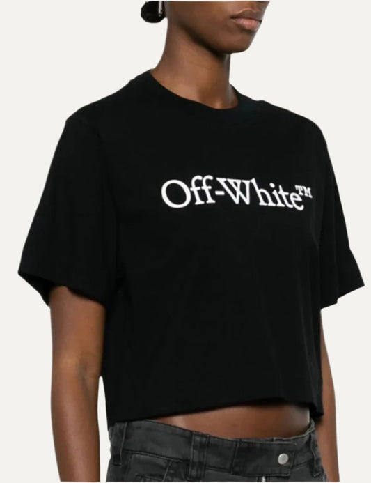 OFF WHITE BIG LOGO BOOKISH CROP TEE