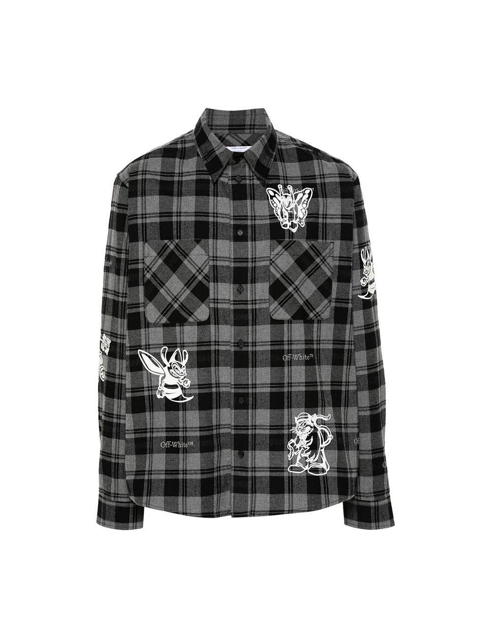 OFF WHITE CHARACTER CHECK FLANN SHIRT