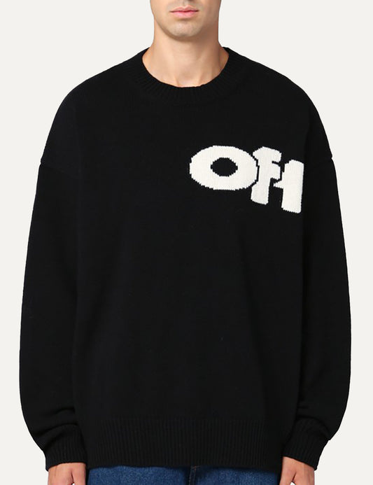 OFF WHITE SHARED LOGO KNIT CREWNECK